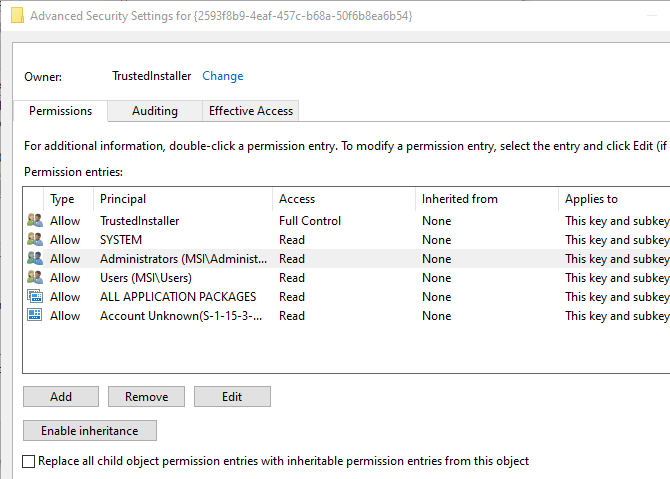 Solve 10016 DistributedCOM Error: CLSID 2593F8B9-4EAF-457C-B68A-50F6B8EA6B54 Permission Issues